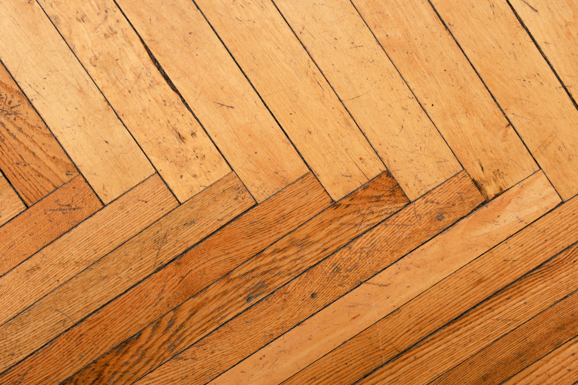 Timber herringbone flooring